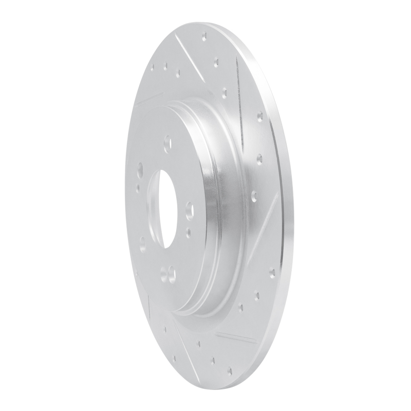 Honda Odyssey Brake Rotor (1) - Rear Right - R1 Concepts - Drilled & Slotted - Silver - `18-`25